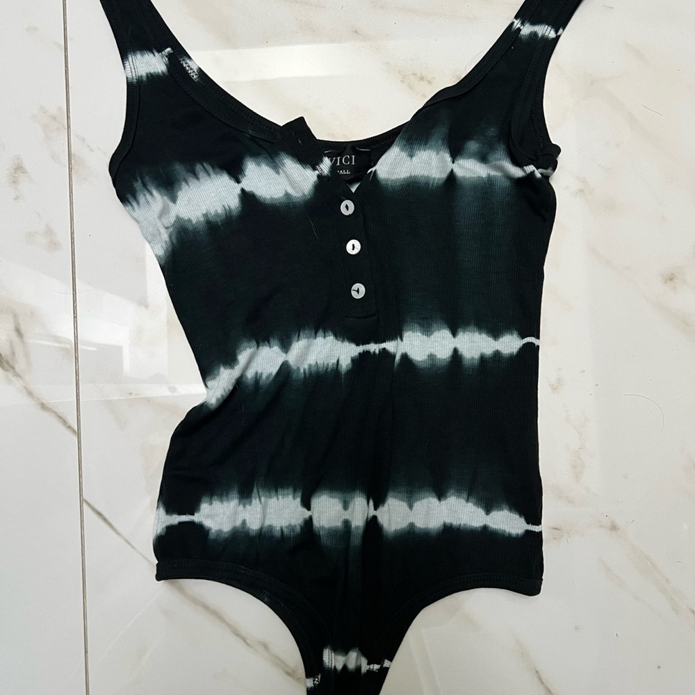 VICI Black and White Tie-Dye Kids One Piece